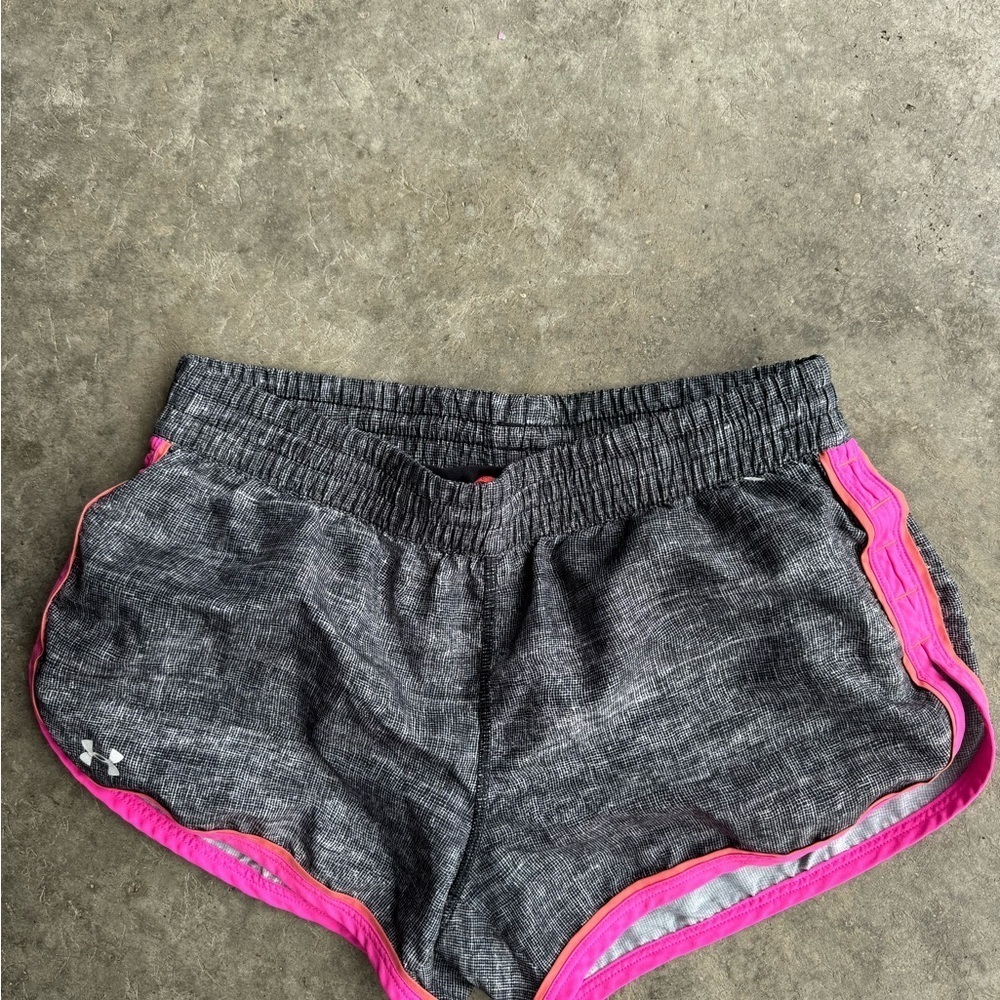 Under Armour Women's Charcoal and Pink Athletic Shorts